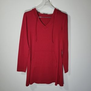 MCKOL Long Sleeve Red Hooded Pullover with Front Pocket, Size Medium